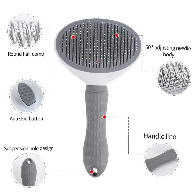 Tailmere Self-Cleaning Slicker Brush — Tangle-Free Grooming for Dogs & Cats