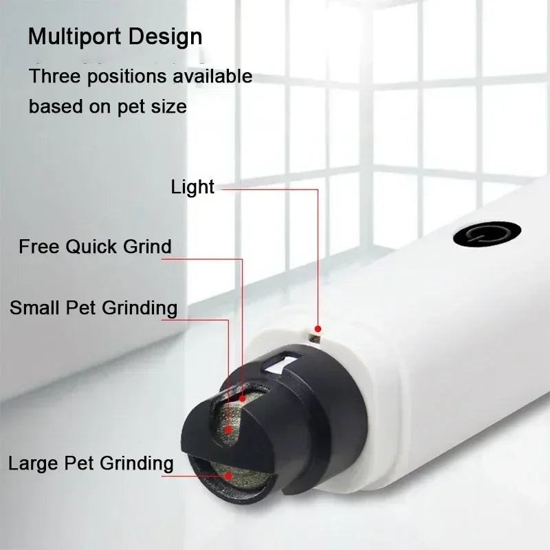 Tailmere Electric Pet Nail Grinder — Quiet USB Rechargeable, Stress-Free Grooming