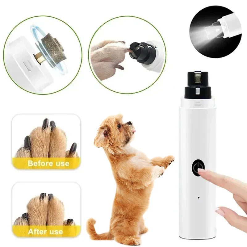 Tailmere Electric Pet Nail Grinder — Quiet USB Rechargeable, Stress-Free Grooming